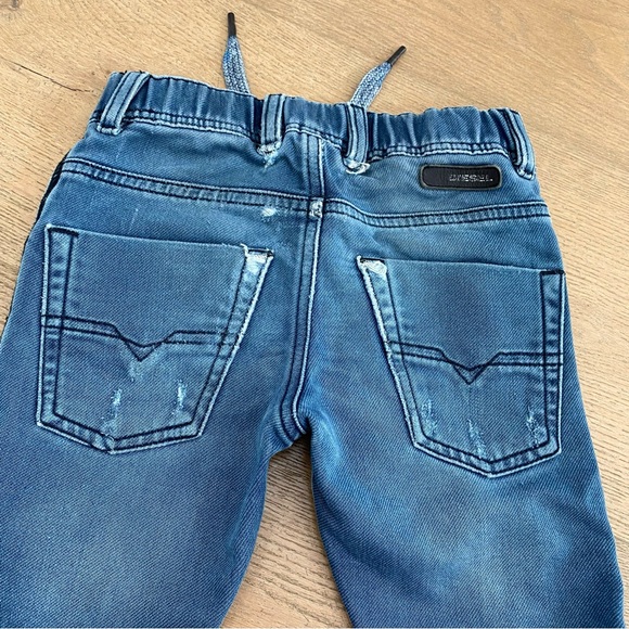 6Y Diesel distressed jeans. Cute pocket detail and drawstrings. - Picture 5 of 6